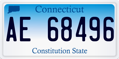 CT license plate AE68496