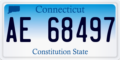 CT license plate AE68497