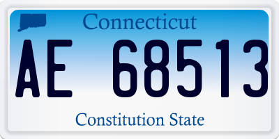 CT license plate AE68513