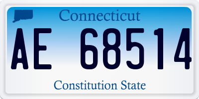 CT license plate AE68514
