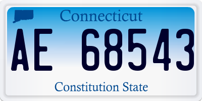 CT license plate AE68543