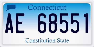 CT license plate AE68551