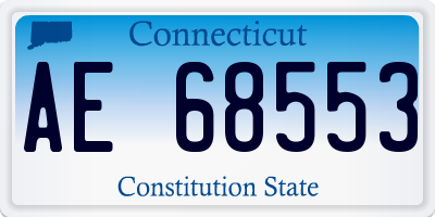 CT license plate AE68553