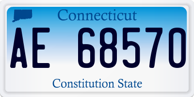 CT license plate AE68570