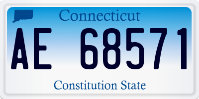 CT license plate AE68571