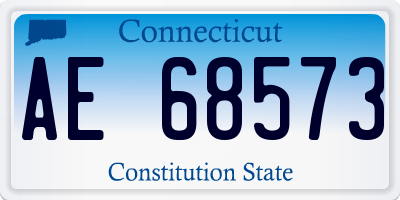 CT license plate AE68573