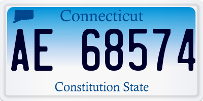 CT license plate AE68574