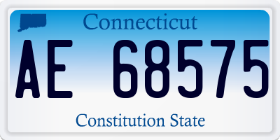 CT license plate AE68575