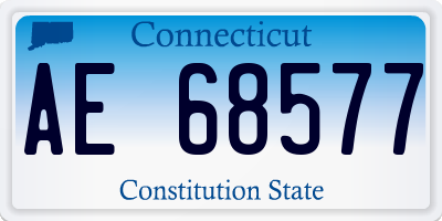 CT license plate AE68577