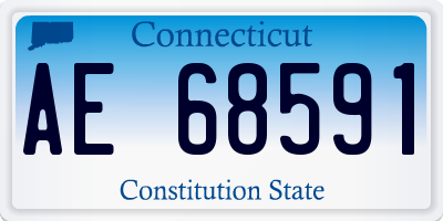 CT license plate AE68591
