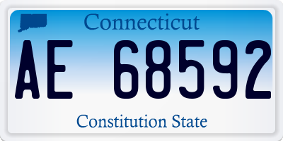 CT license plate AE68592