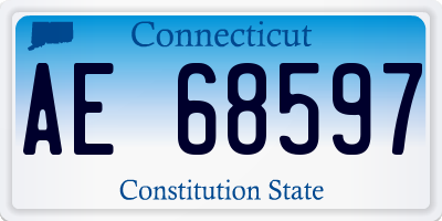 CT license plate AE68597