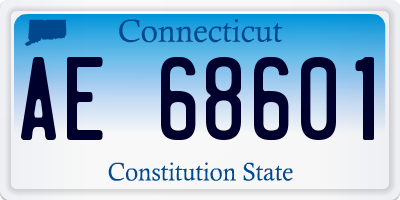 CT license plate AE68601