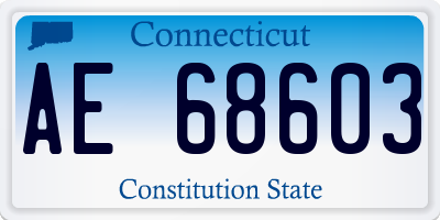 CT license plate AE68603