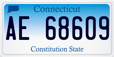 CT license plate AE68609