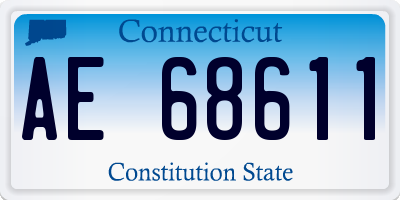 CT license plate AE68611