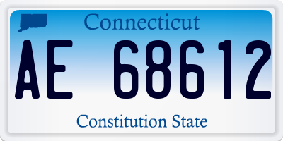 CT license plate AE68612