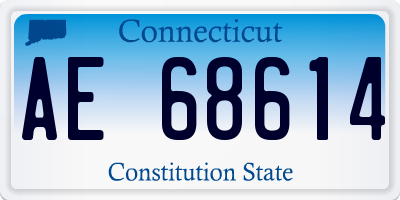 CT license plate AE68614