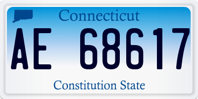CT license plate AE68617
