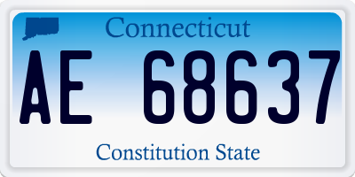 CT license plate AE68637