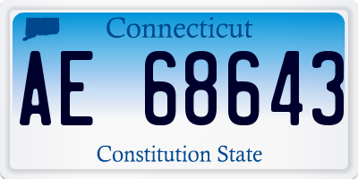 CT license plate AE68643