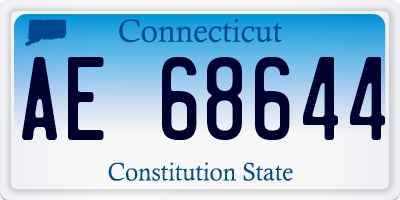 CT license plate AE68644
