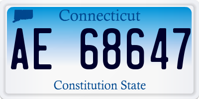 CT license plate AE68647