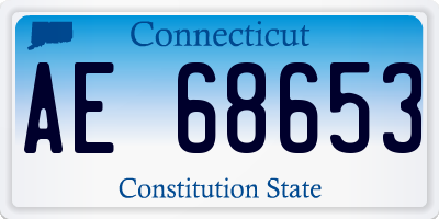 CT license plate AE68653
