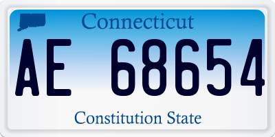 CT license plate AE68654