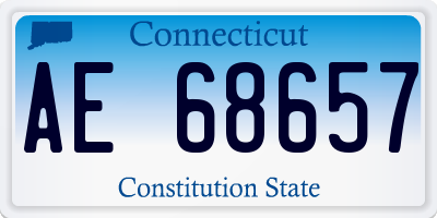 CT license plate AE68657
