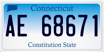 CT license plate AE68671