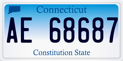 CT license plate AE68687