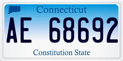 CT license plate AE68692