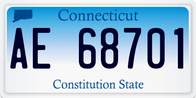 CT license plate AE68701
