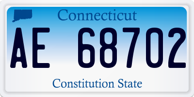 CT license plate AE68702