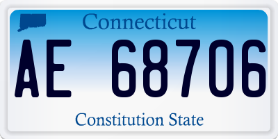 CT license plate AE68706