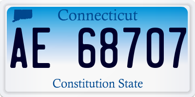 CT license plate AE68707