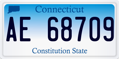 CT license plate AE68709
