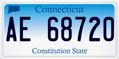 CT license plate AE68720
