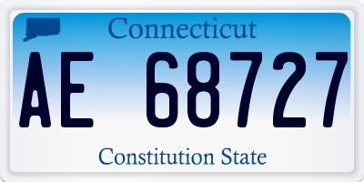 CT license plate AE68727