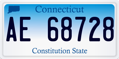 CT license plate AE68728