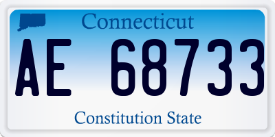 CT license plate AE68733