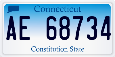 CT license plate AE68734