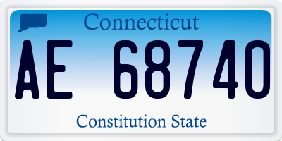 CT license plate AE68740