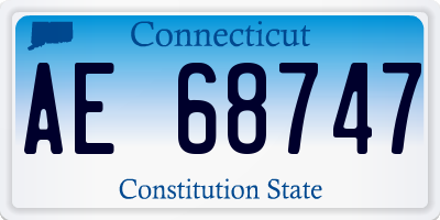 CT license plate AE68747