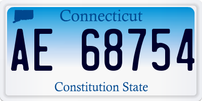 CT license plate AE68754