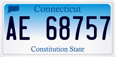CT license plate AE68757