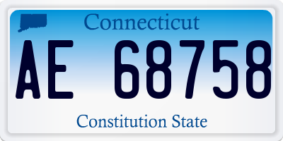 CT license plate AE68758
