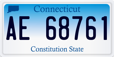 CT license plate AE68761