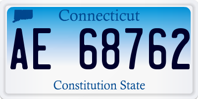 CT license plate AE68762